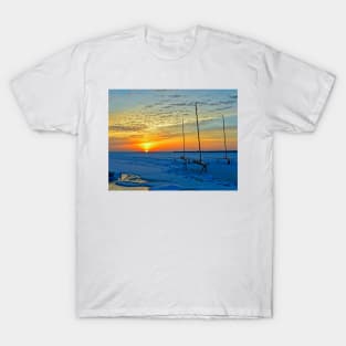 Iceboats at Dawn on Barnegat Bay, New Jersey. T-Shirt